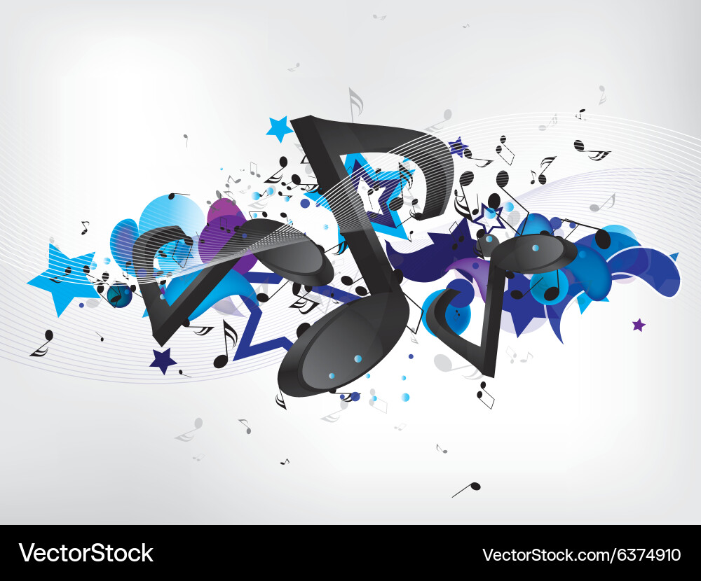 Abstract music background with notes Vector Image