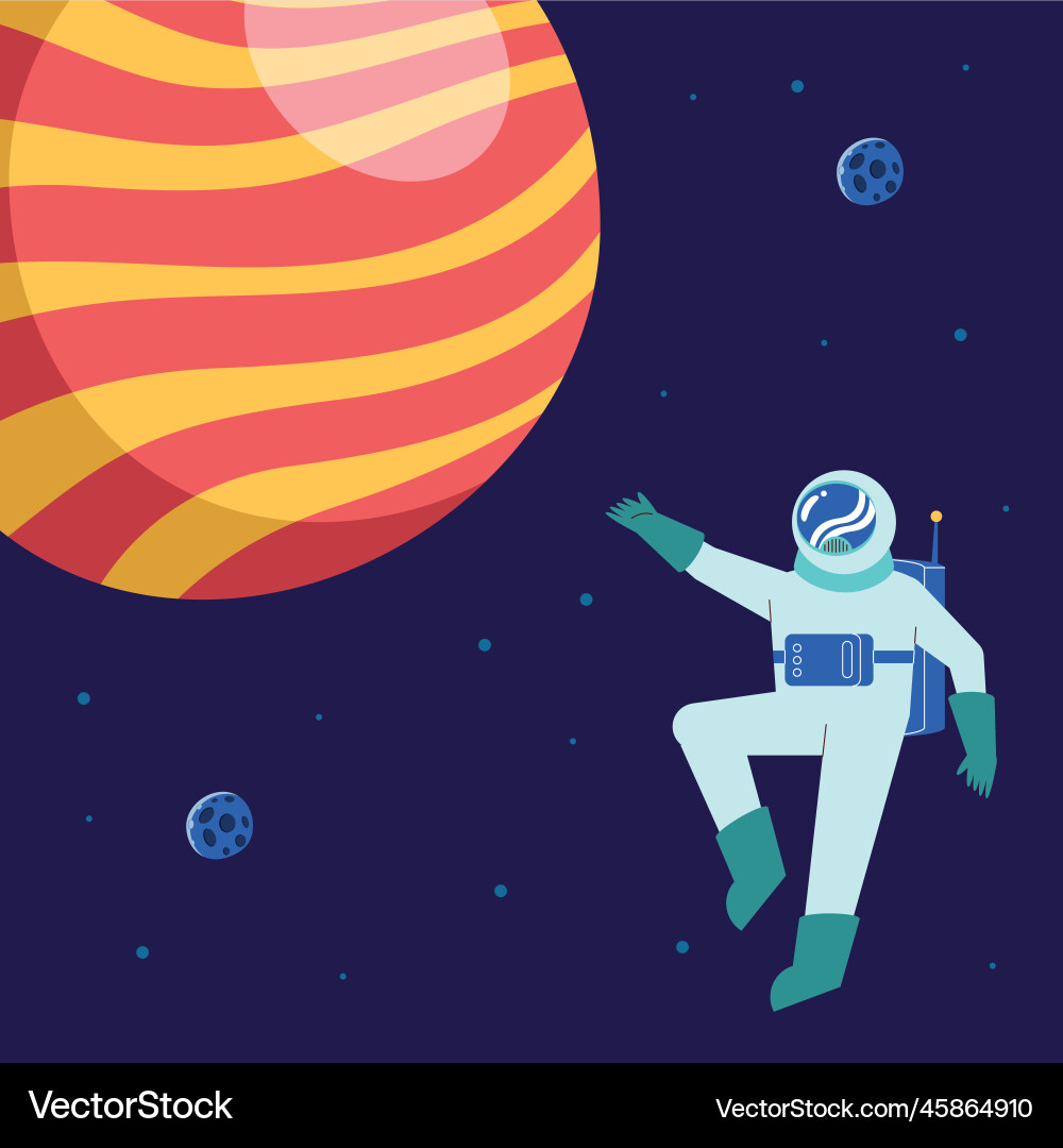 Astronaut with planet mars Vector Image