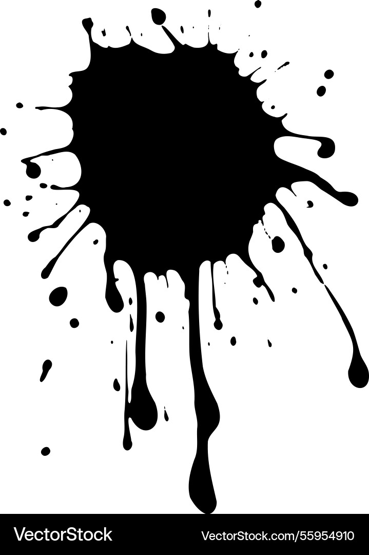 Black ink drops and paint splashes hand drawn Black ink drops and paint splashes hand drawn vector image