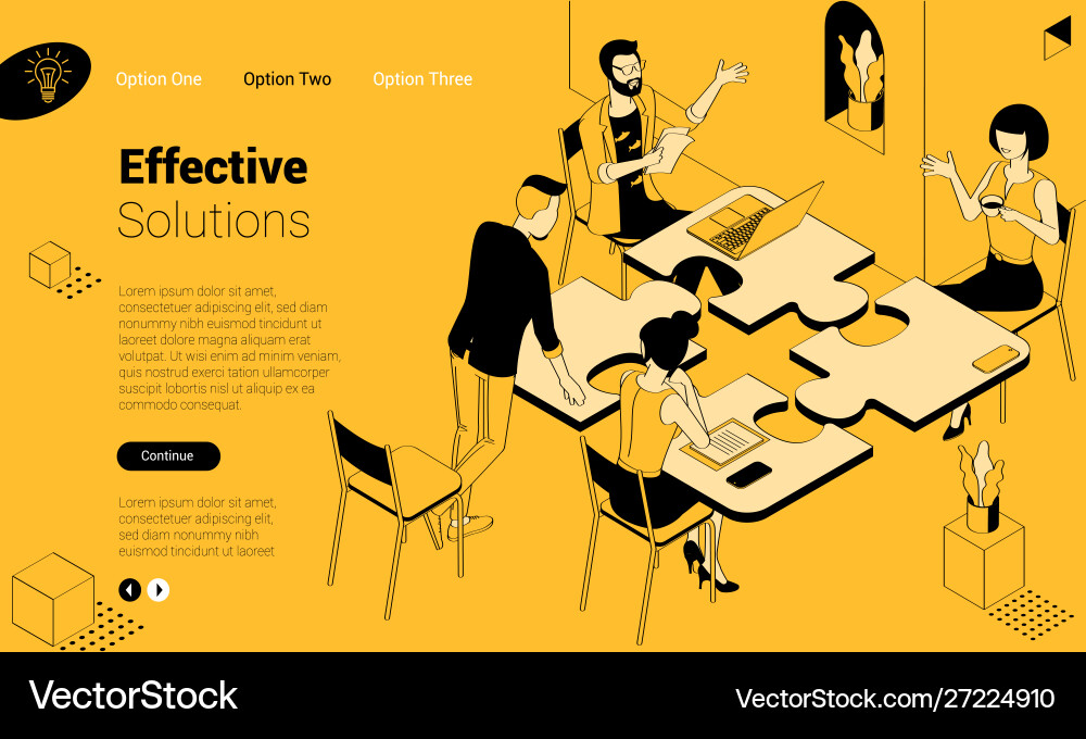 Collaborative Puzzle Solution Vector Image