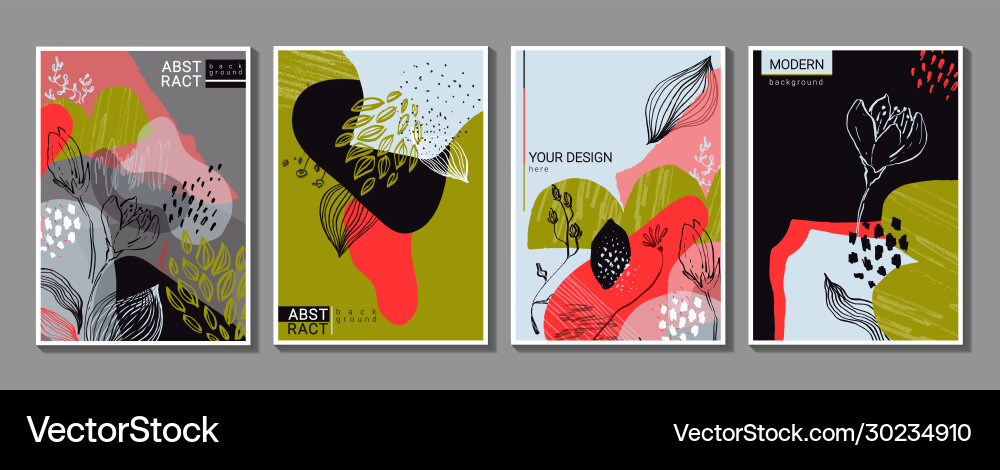 Collection trendy creative cards Collection trendy creative cards vector image