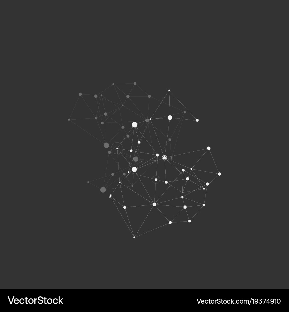Connection white dots and lines science background vector image