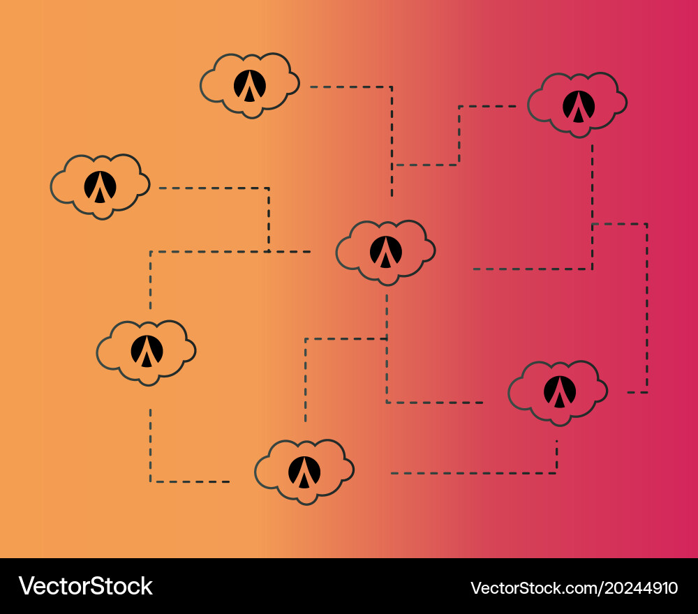 Dentacoin blockchain on cloud style background vector image