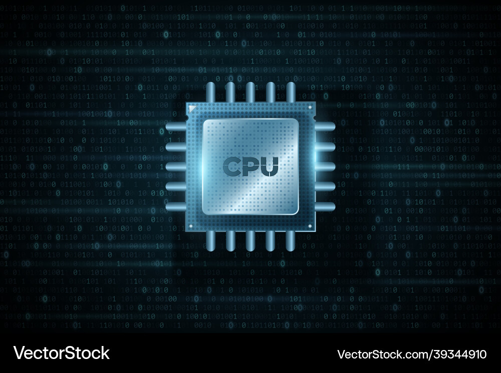 Digitaler Mikrochip cpu auf Hintergrund des Binärcodes Digitaler Mikrochip cpu auf Hintergrund des Binärcodes vektorbild