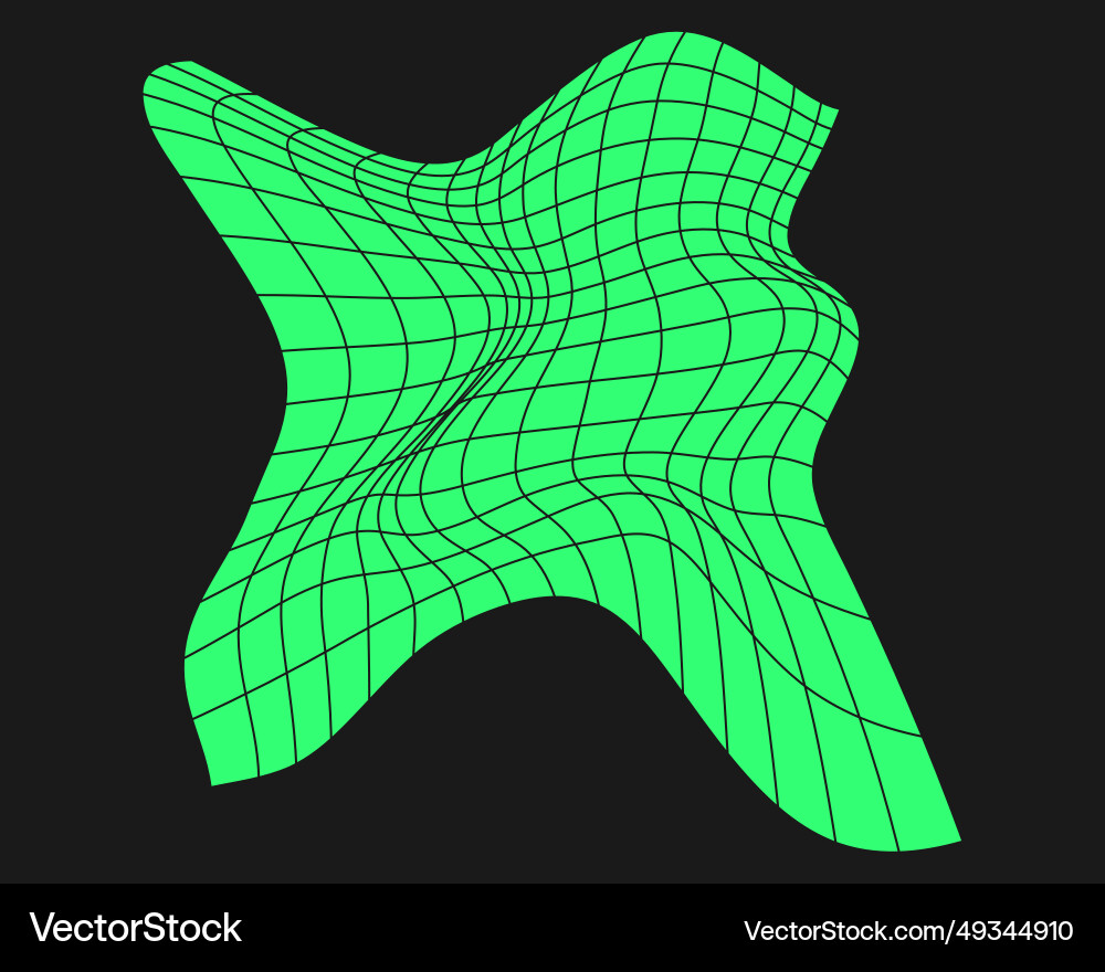 Distorted cyber grid cyberpunk geometry element Distorted cyber grid cyberpunk geometry element vector image