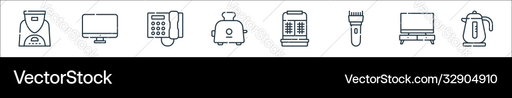 Electronics line icons linear set quality Electronics line icons linear set quality vector image