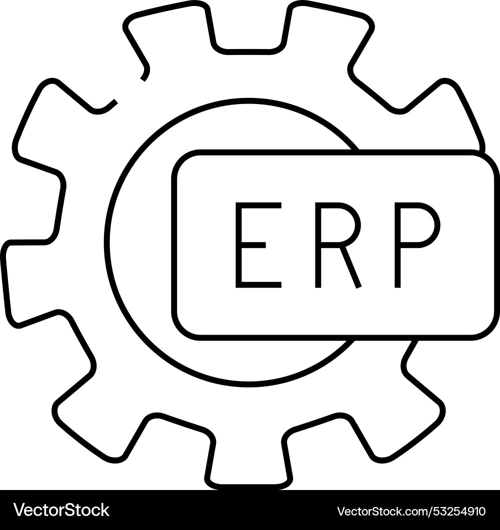 Erp working processing line icon Vector Image