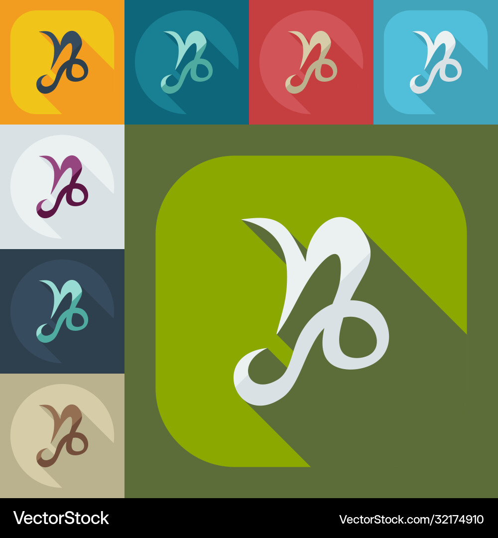 Flat modern design with shadow icons ibex Flat modern design with shadow icons ibex vector image