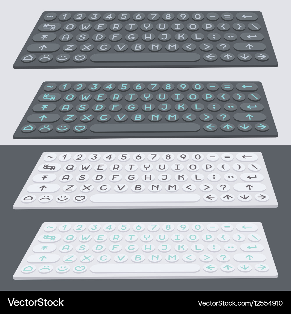 Flat modern keyboard alphabet buttons vector image