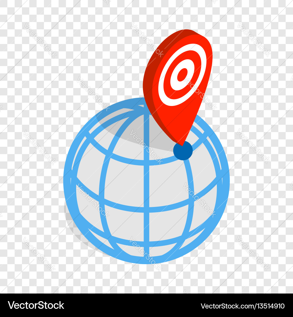 Globe and map pointer isometric icon Globe and map pointer isometric icon vector image