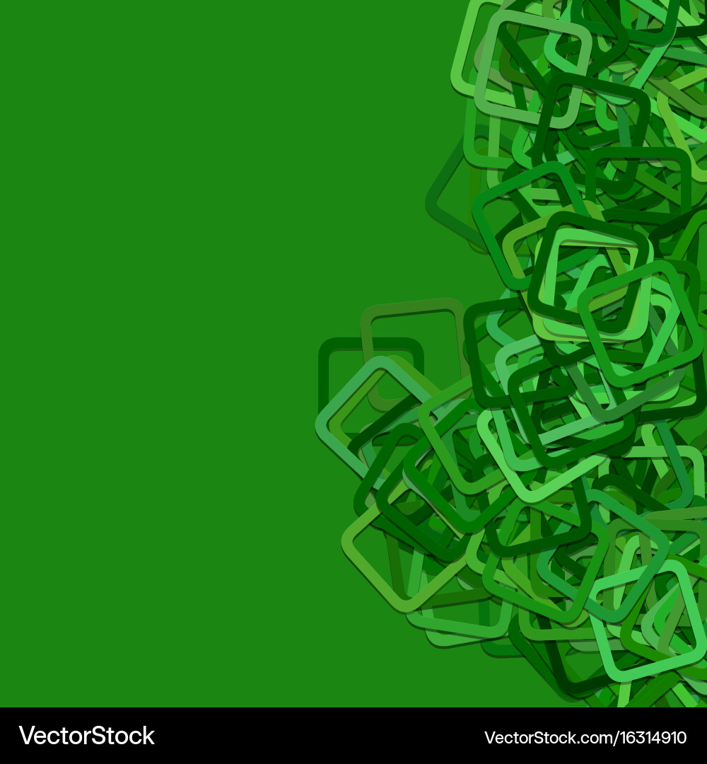 Green background from rounded square frames vector image