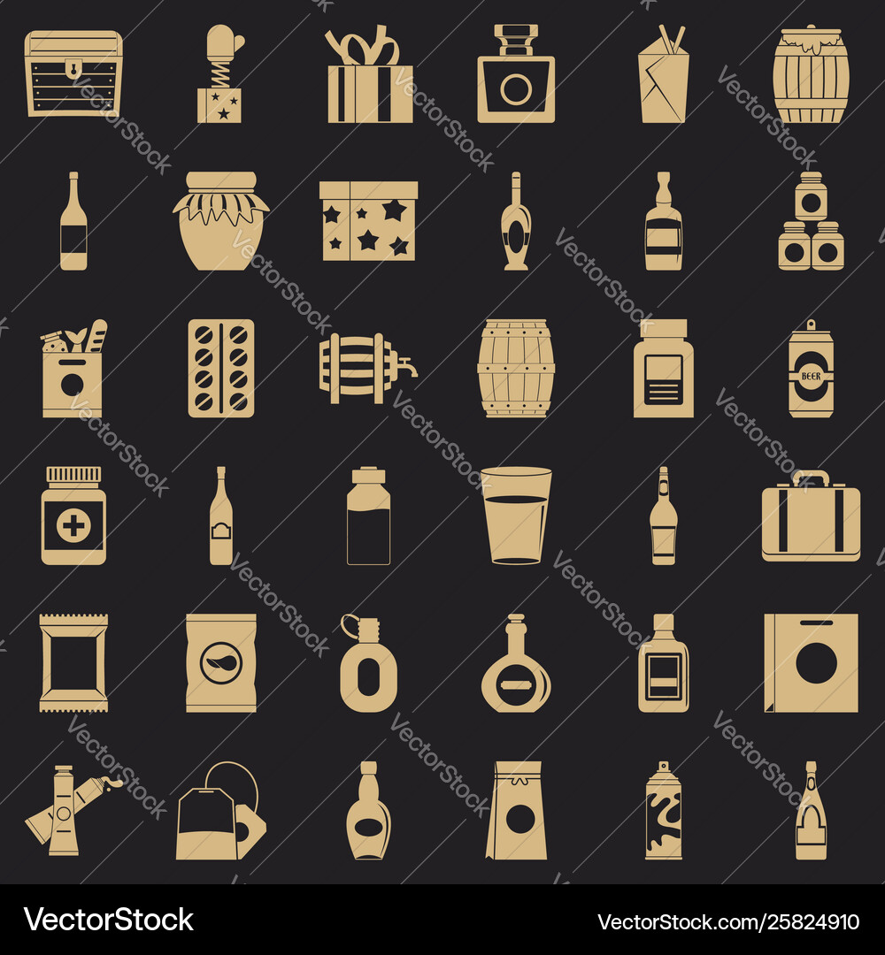 Housing stock icons set simple style Vector Image
