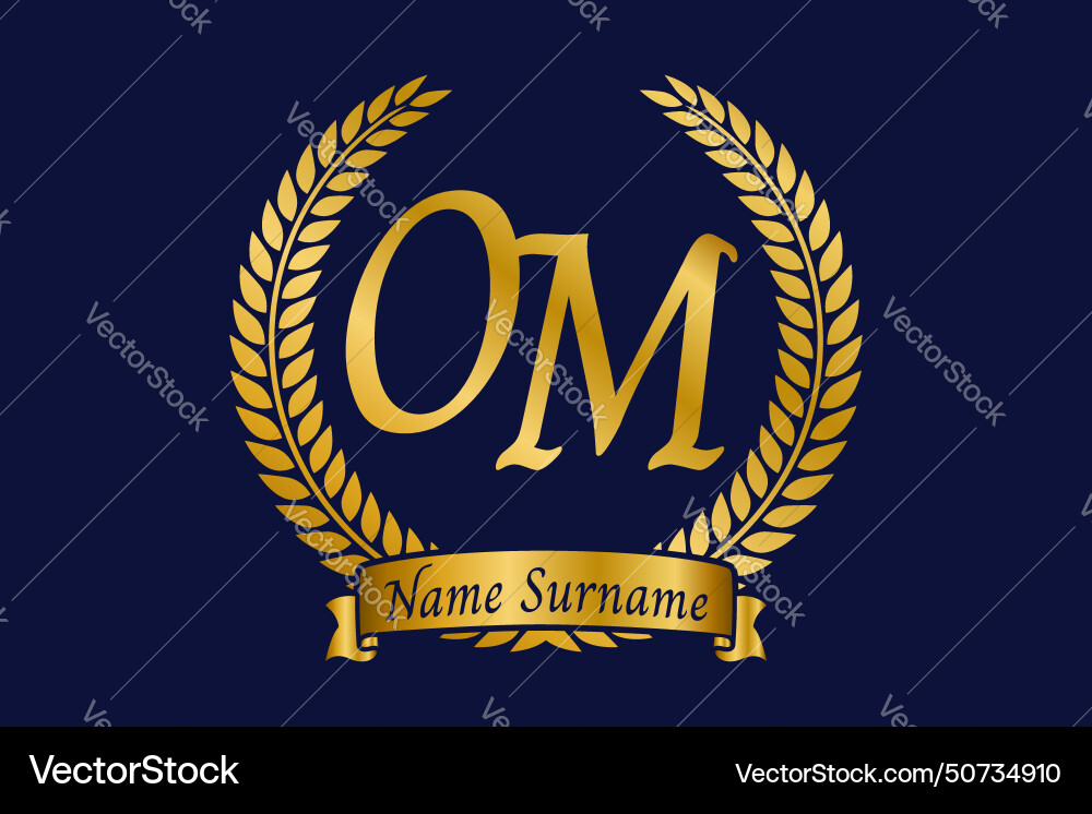 Initial letter o and m om monogram logo design Initial letter o and m om monogram logo design vector image