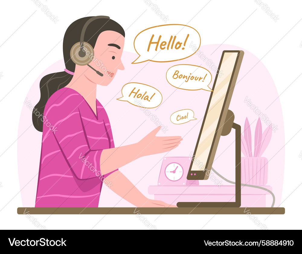 Interpreter translate language for multilingual Interpreter translate language for multilingual Vector Image