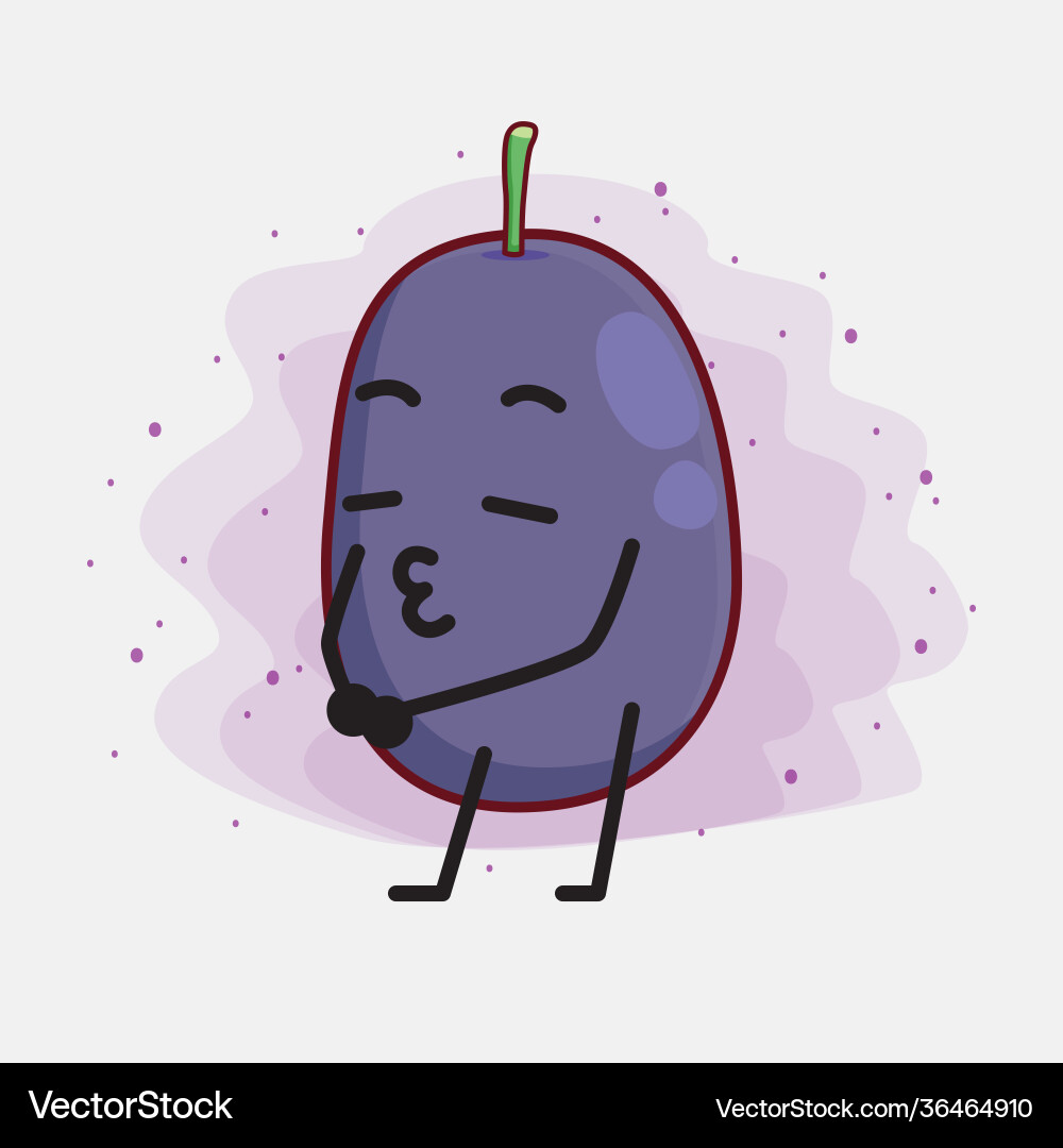 Java plum fruit cute character with simple face vector image