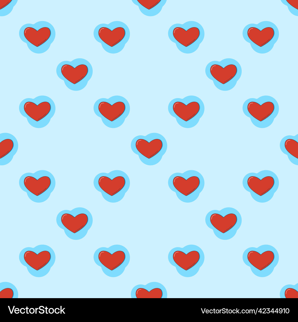 Line art seamless pattern in the form of a red Line art seamless pattern in the form of a red Vector Image