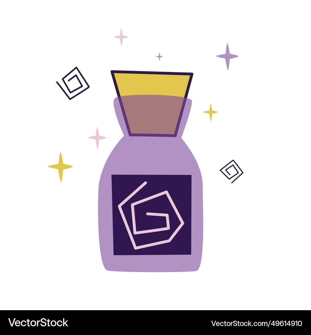 Magic jar with elixir or potion cartoon Magic jar with elixir or potion cartoon vector image