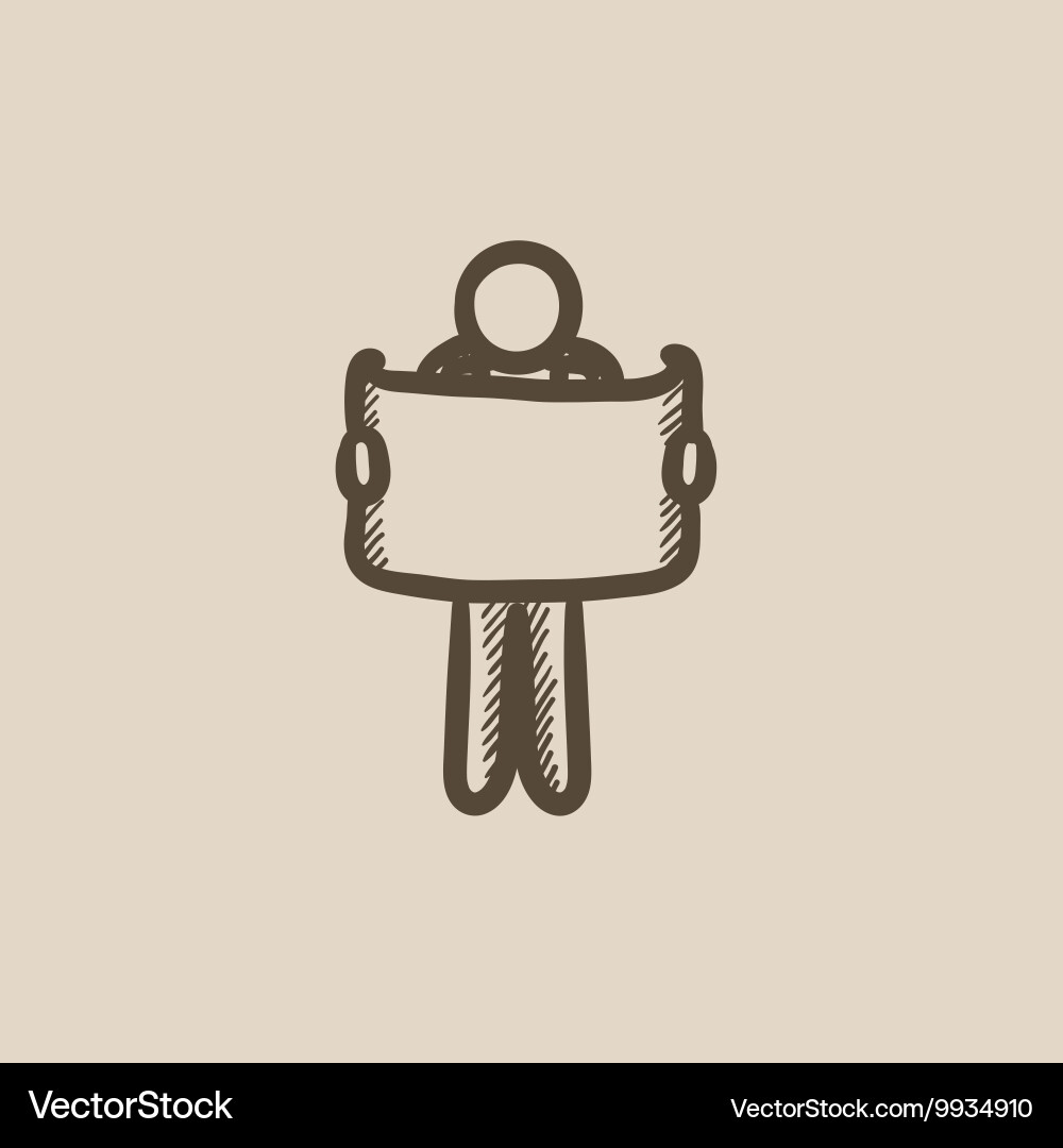 Man looking at map sketch icon vector image