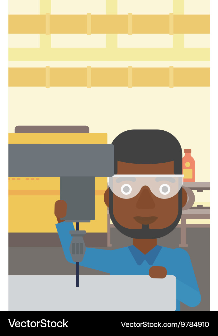 Man working on milling machine vector image