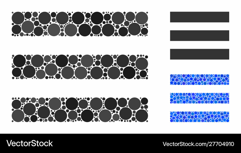 Menu items mosaic icon round dots Vector Image
