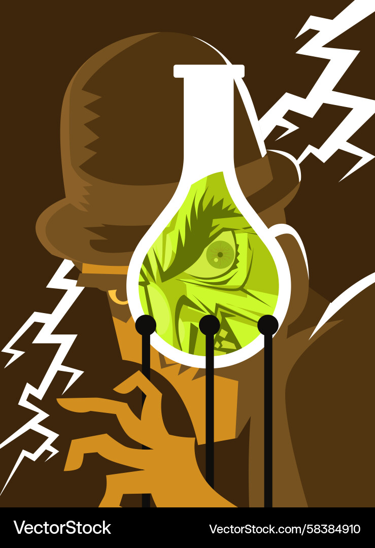 Mutated Face - Experiment Gone Wrong Vector Image