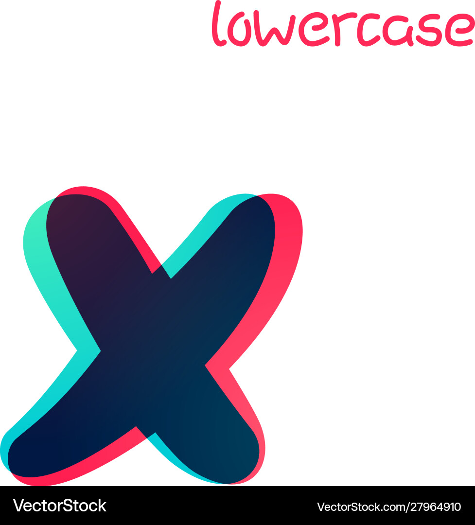 Overlapping gradient lowercase letter x logotype Overlapping gradient lowercase letter x logotype vector image
