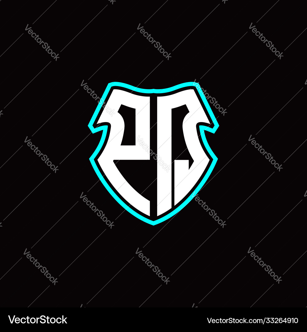 P q initial logo design with a shield shape P q initial logo design with a shield shape Vector Image