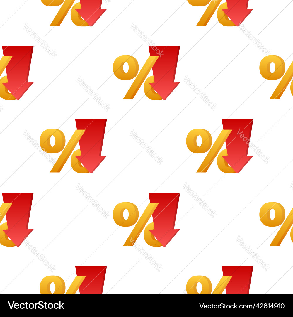 Percentage with arrow down pattern banking vector image