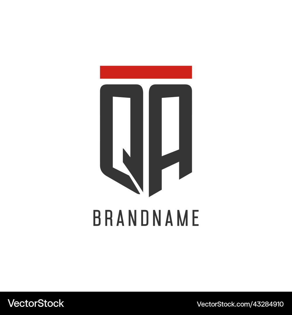 Qa initial esport logo with simple shield design Vector Image