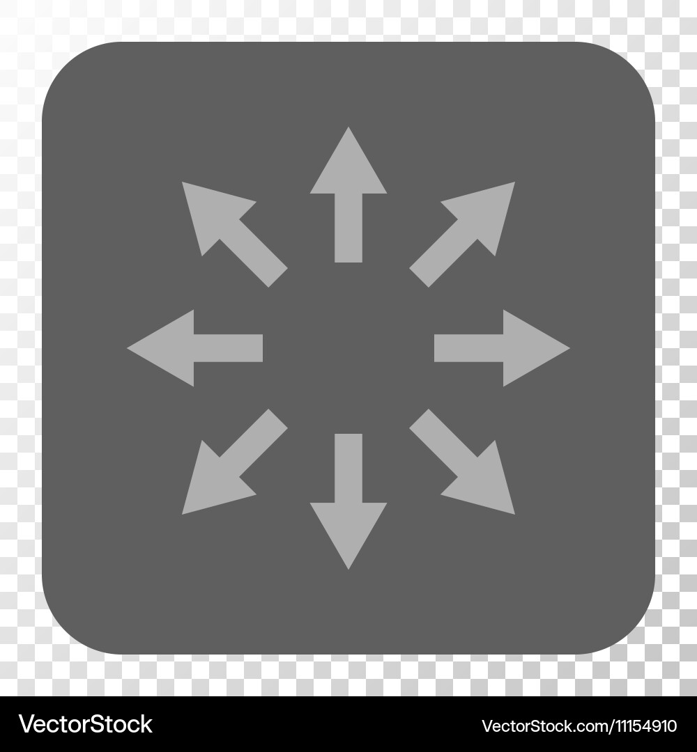 Radial arrows rounded square button vector image
