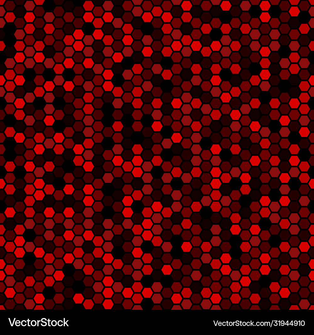 Red Hexagonal Honeycomb Pattern vector image