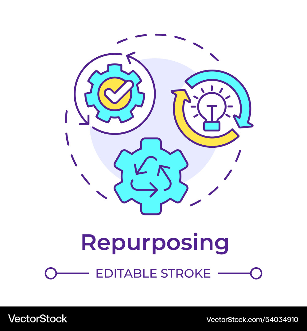 Repurposing multi color concept icon Vector Image