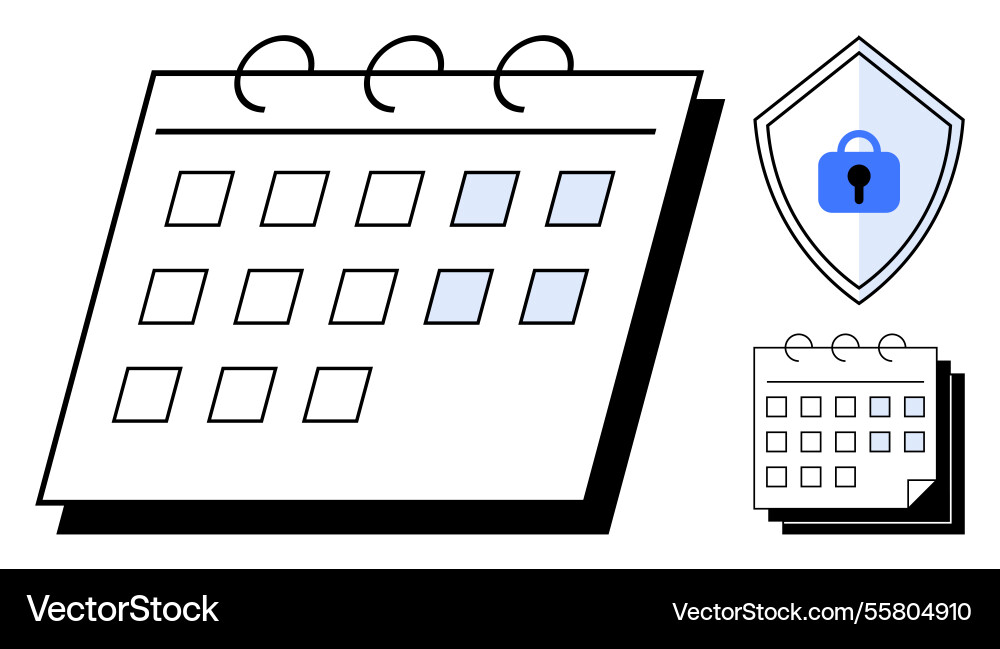 Secure event planning and scheduling concept Secure event planning and scheduling concept vector image