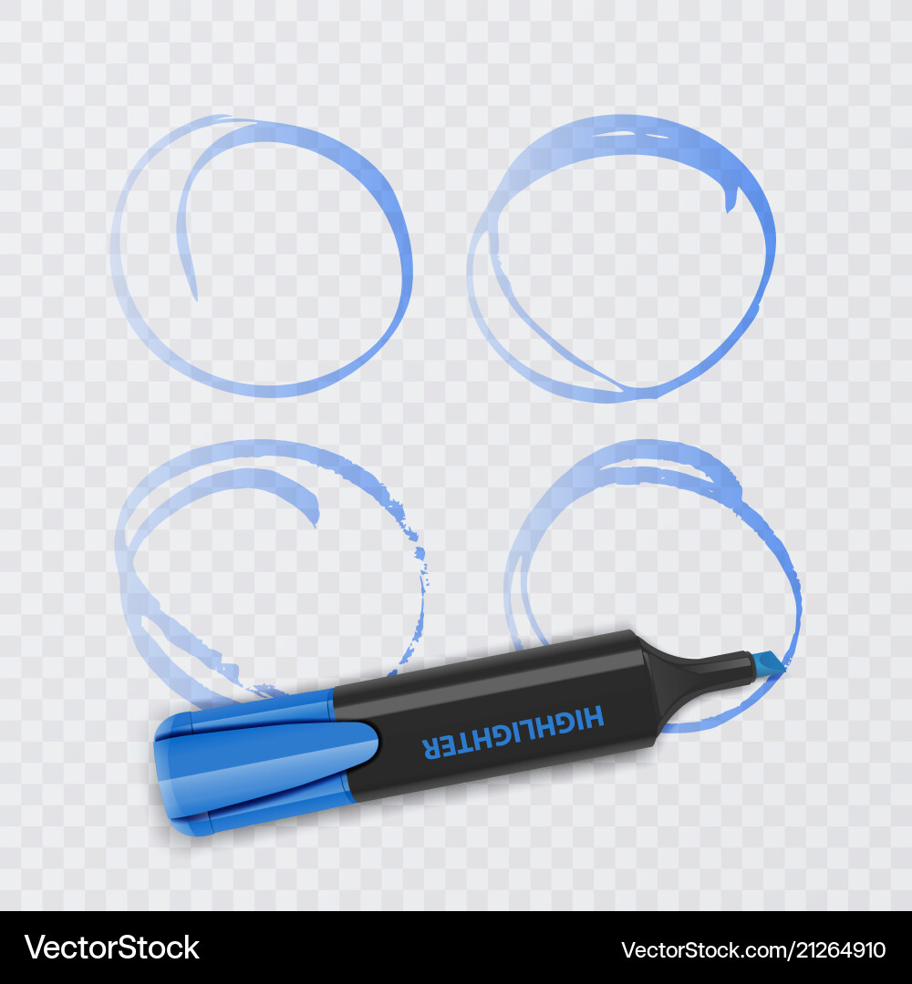 Set of colorful markers with highlighter elements Set of colorful markers with highlighter elements vector image
