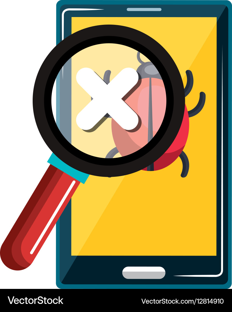 Smartphone device with security shield isolated Vector Image