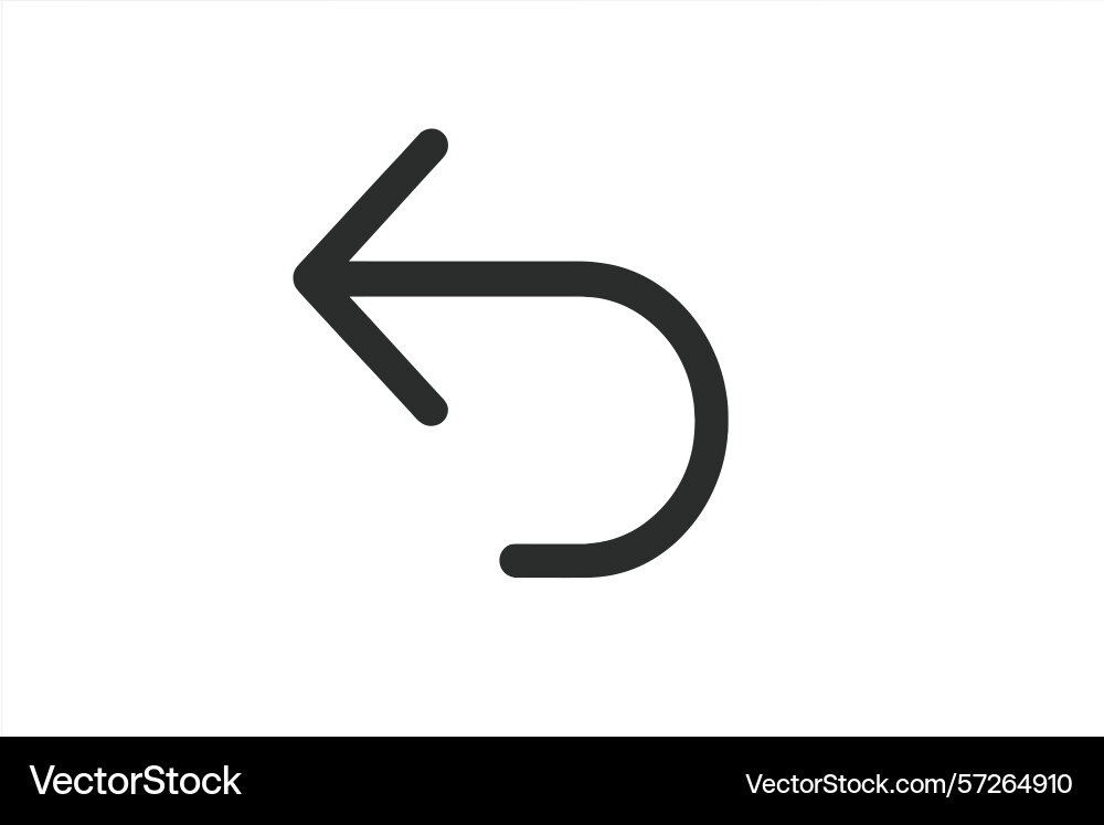 Symbol representing a leftward return commonly Symbol representing a leftward return commonly vector image