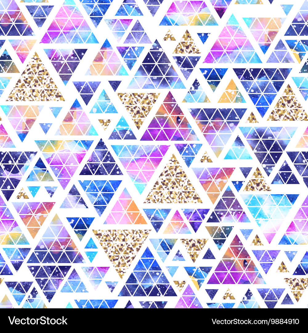 Triangular space design abstract watercolor Vector Image