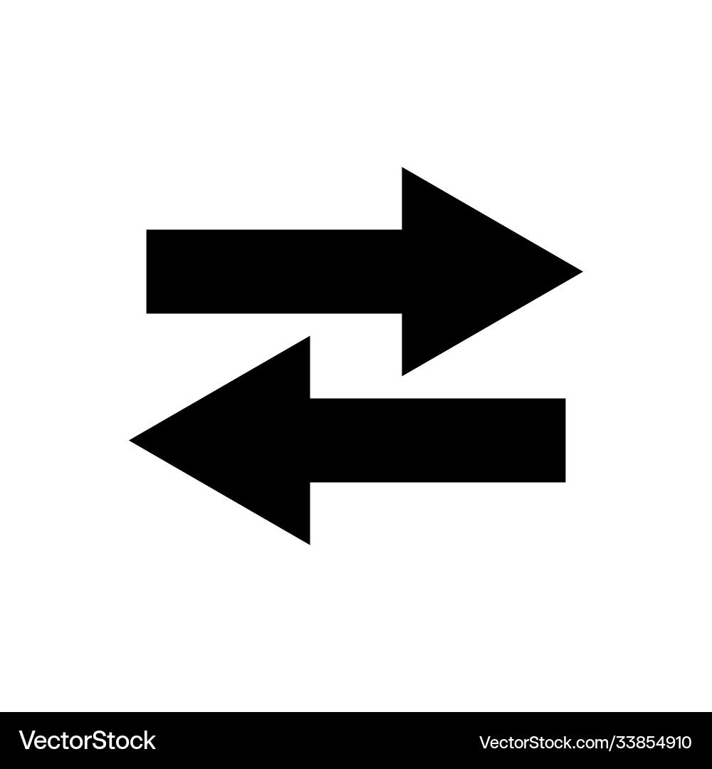 Two-way arrows icon design template Two-way arrows icon design template vector image