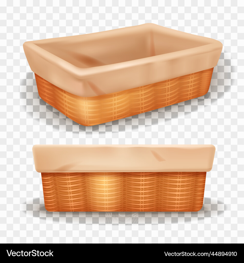 Wicker Basket Set - Rustic Style Vector Image
