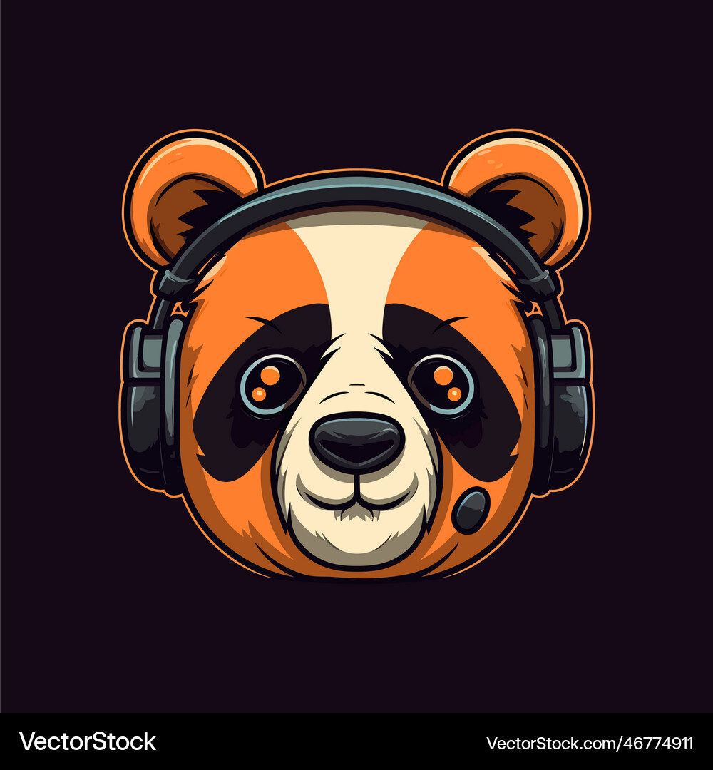 A logo of pandas head designed in esports style Vector Image