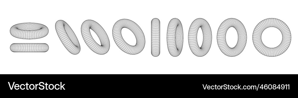 Abstract dynamic wireframe torus isolated Abstract dynamic wireframe torus isolated vector image
