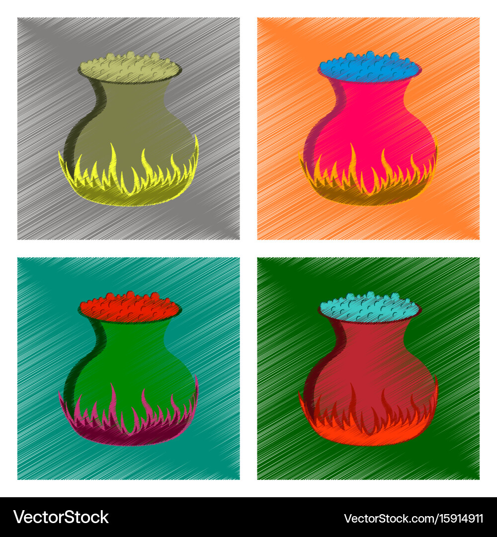 Assembly flat shading style icon potion cauldron Vector Image