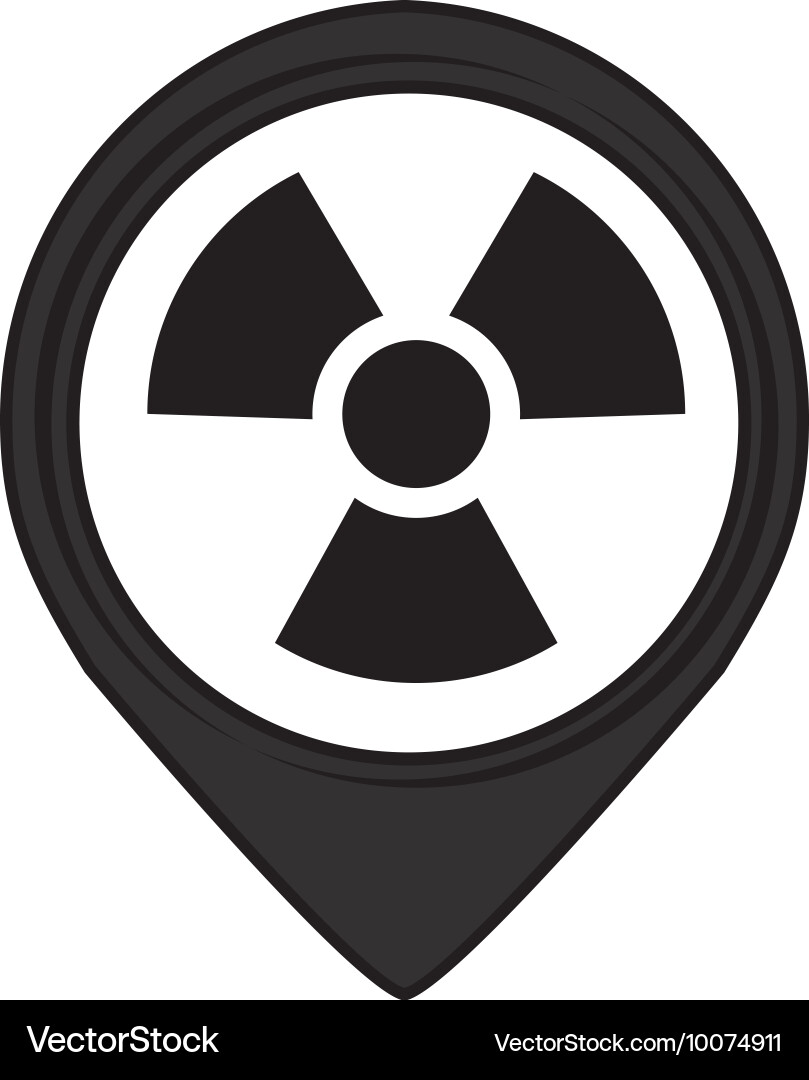 Atomic pin pointer caution signal icon vector image