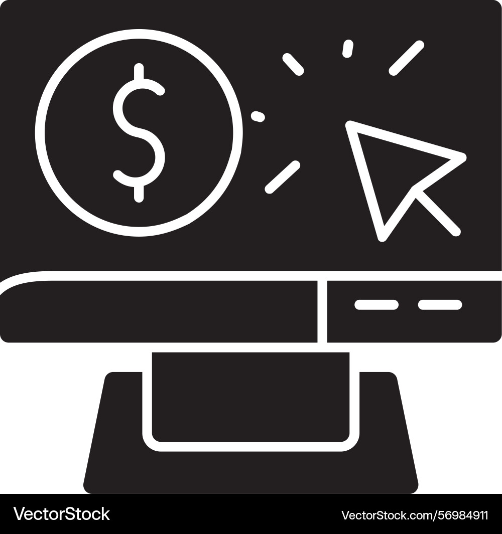 Cost per click glyph style icon design Vector Image