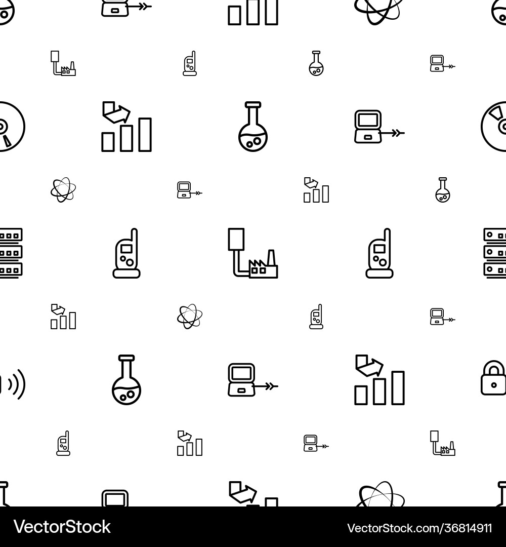 Data icons pattern seamless white background vector image