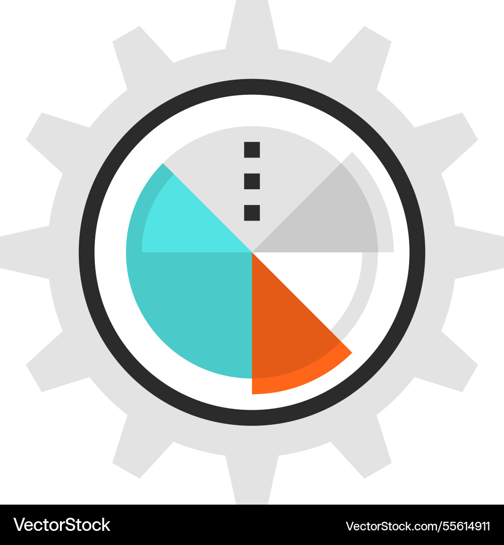Data management flat line web icon concept vector image