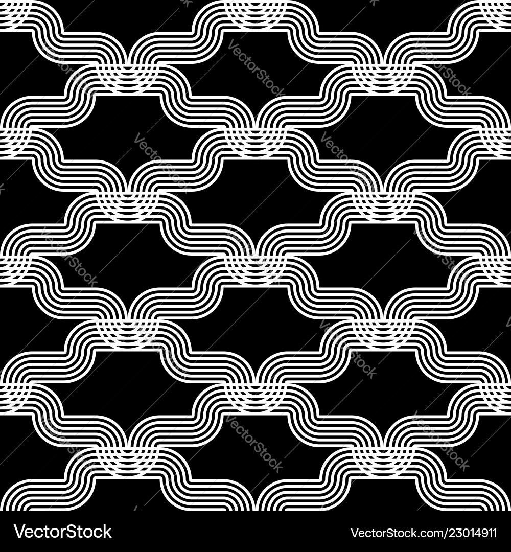 Design seamless monochrome waving pattern Vector Image