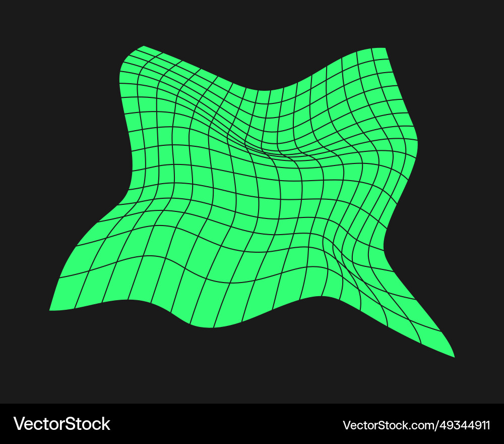 Distorted cyber grid cyberpunk geometry element Distorted cyber grid cyberpunk geometry element vector image
