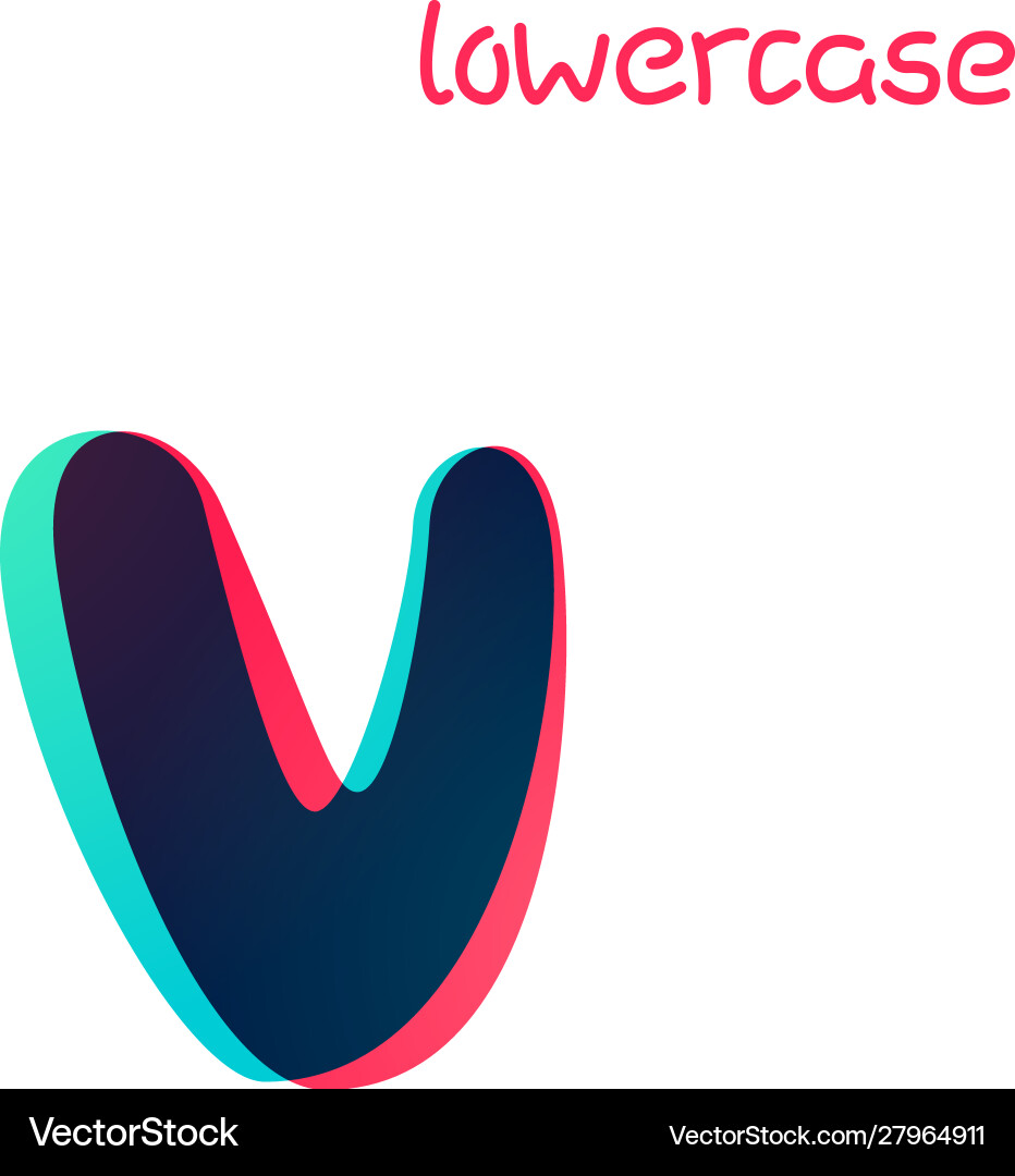 Dynamic Gradient V Logotype Vector Image