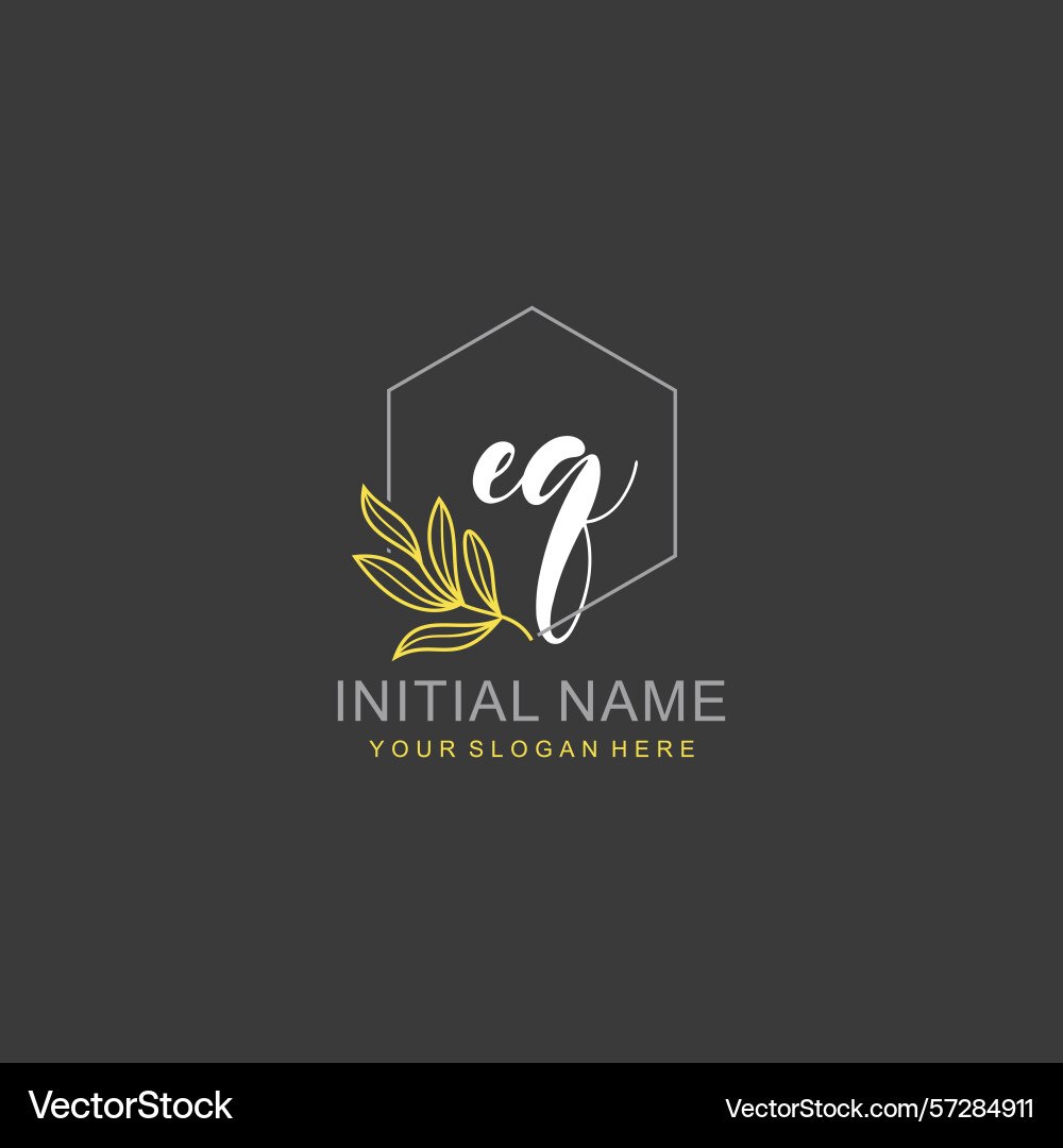 Eq initial logo templates with botanical elements Eq initial logo templates with botanical elements Vector Image